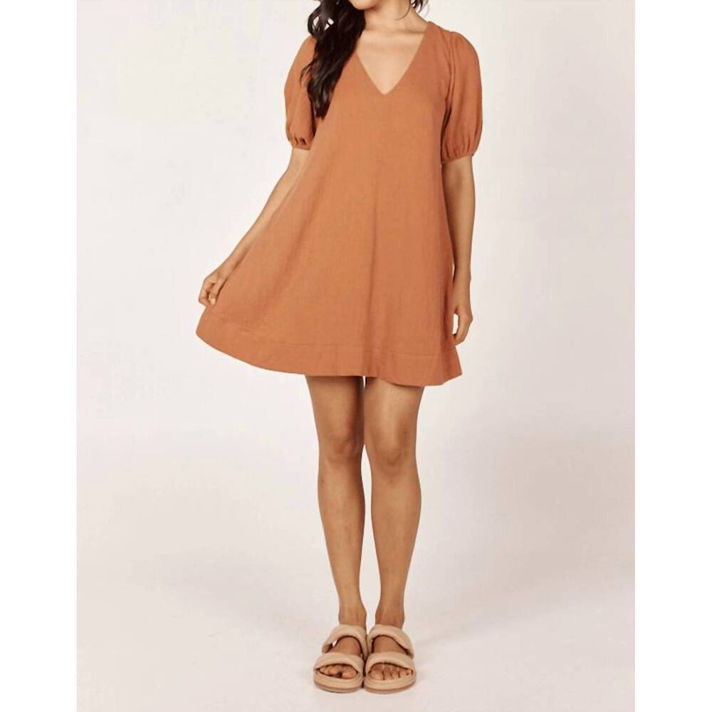 NEW GIRL AND THE SUN isadora mini dress in hazelnut